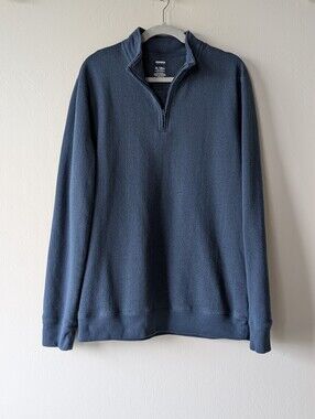 Sonoma Tall Men's Blue Half-Zip Sweater Textured Fleece Lining Size XL